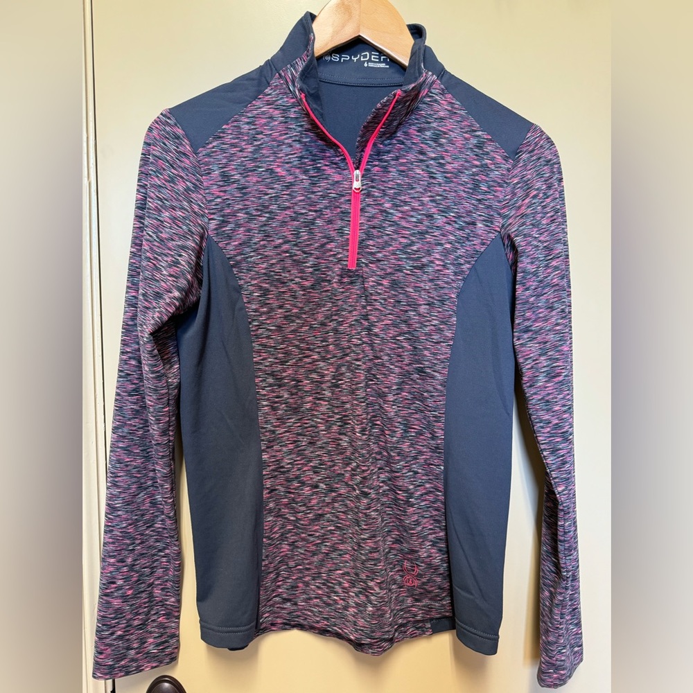 SPYDER Top/Base Layer 1/4 Zip Gray/Pink Size 6